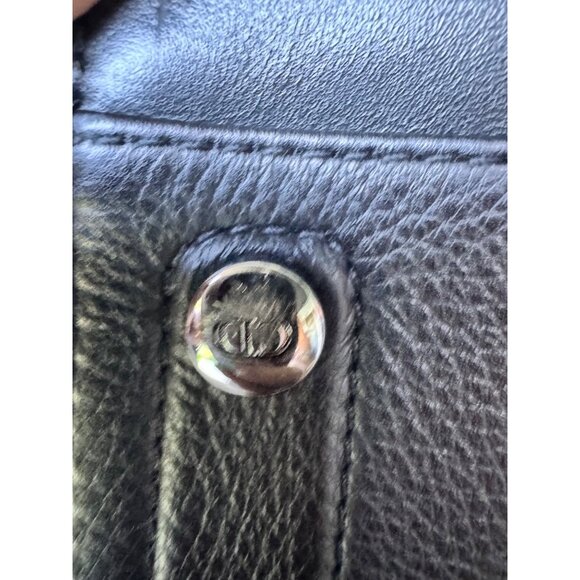 Christian Dior Black Pebbled Leather Bowling Bag Satchel Italy (1 Missing Stud) - Picture 7 of 12